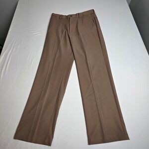 HAGGAR Mens Classic Fit Cool18 Pro Dress Pants Brown Size 34x32